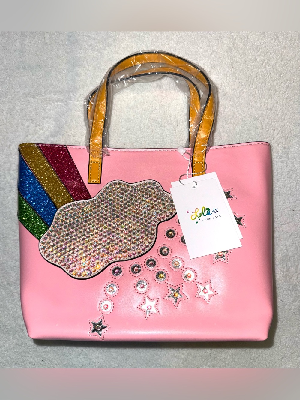 Lola & The Boys Pink Crystal Rainbow Tote, Brand New